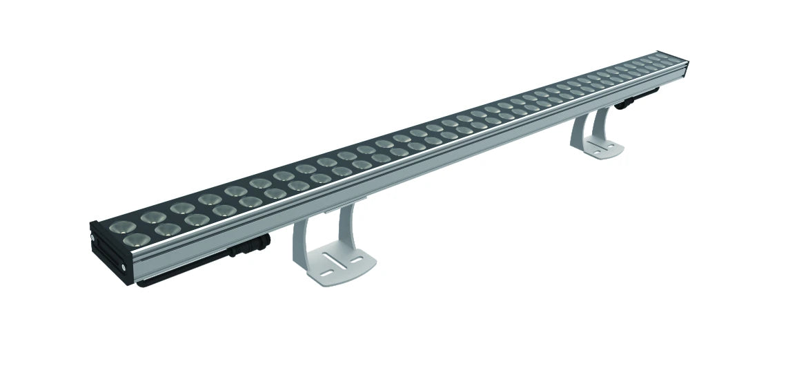 Double-row optical wall washer with two mounting brackets