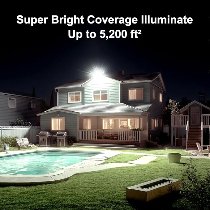 Kekeou 200W Flood Lights Outdoor, 28000LM 6500K Sports Arena Lighting | IP67 Waterproof, 10KV Surge, Flicker-free, 180° Adjustable Stadium Lights with 3-Way Junction Box