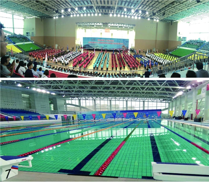 Indoor sports hall and swimming facilities.