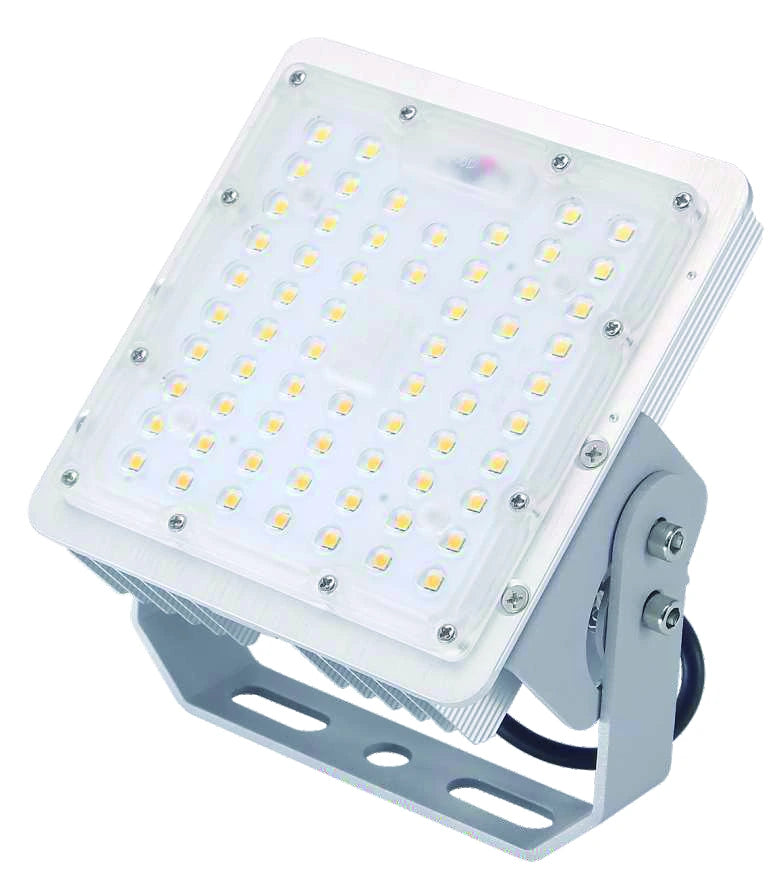White MY-OL-FLE rectangular LED floodlight with adjustable mounting bracket